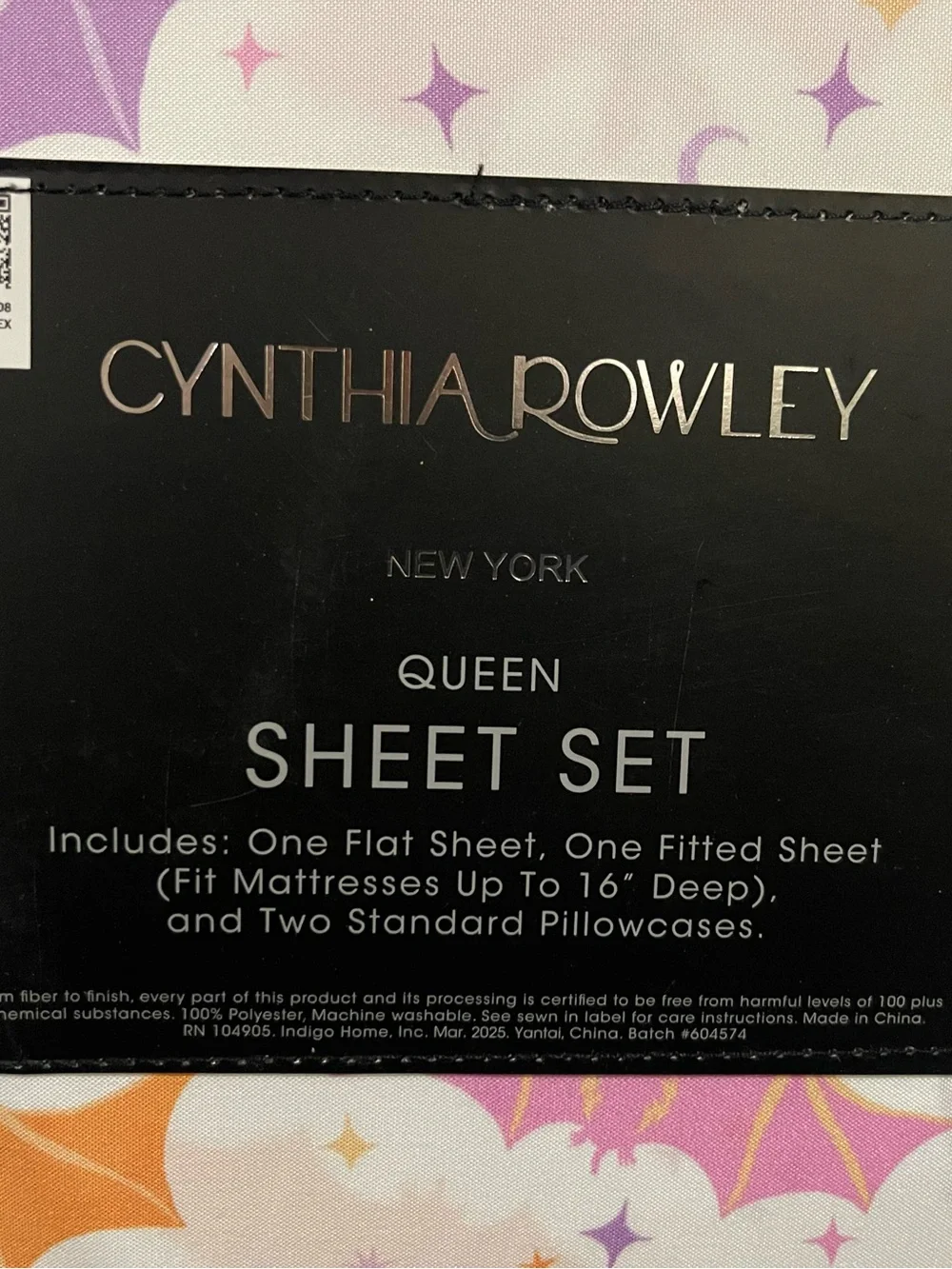 Halloween CYNTHIA ROWLEY Happy Bats Queen Sheet Set